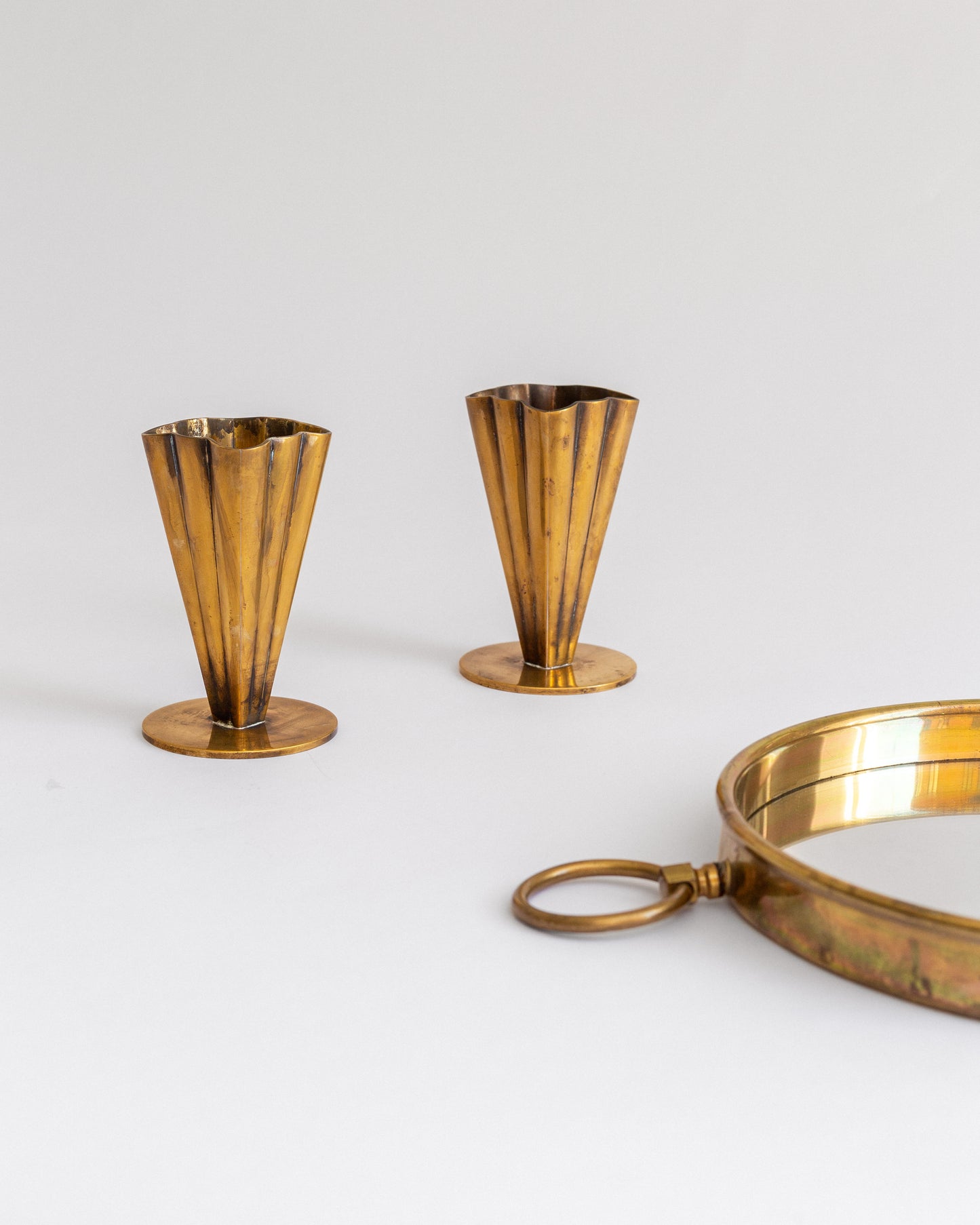 Pair of Brass Vases